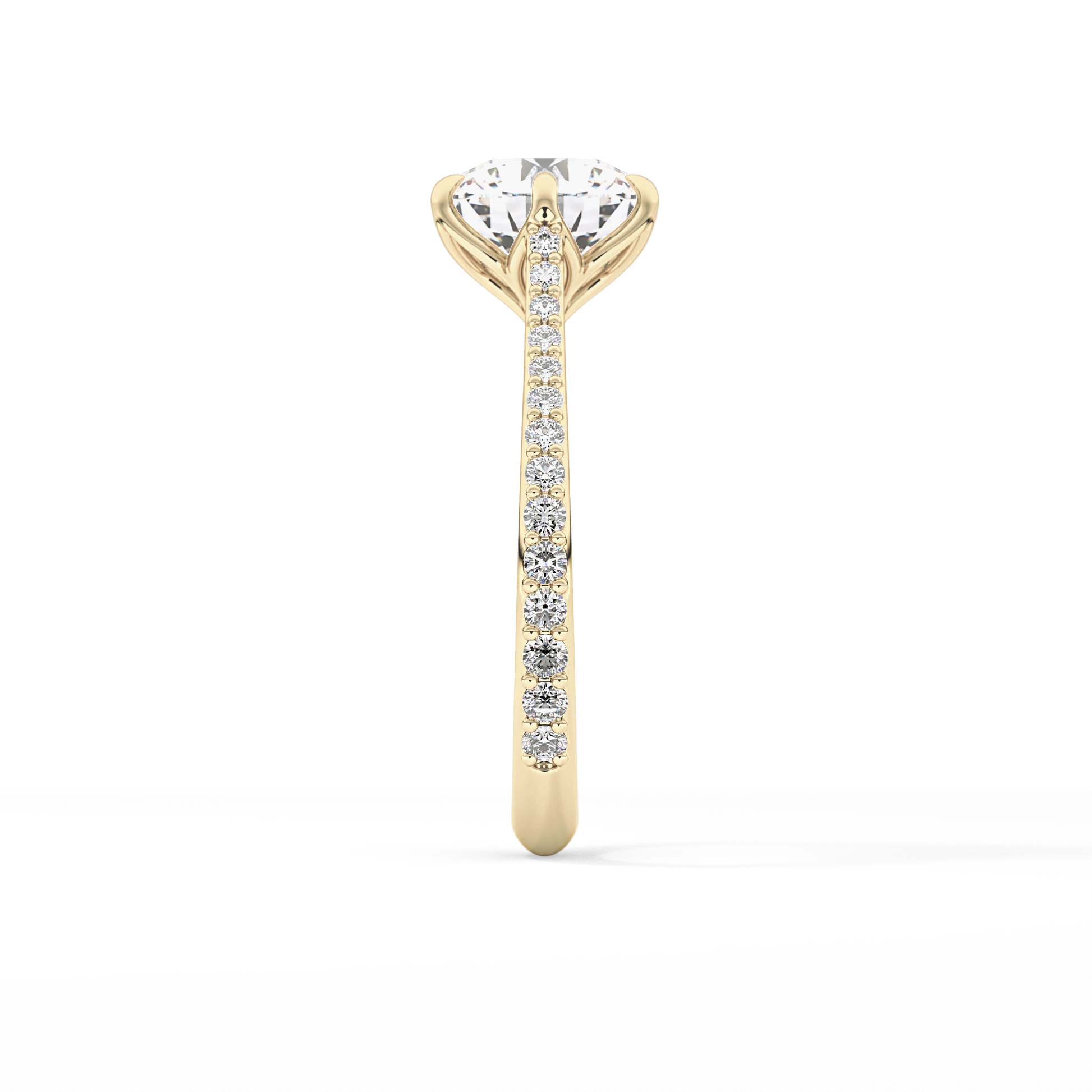 Round Pave Lab Grown Diamond Engagement Ring