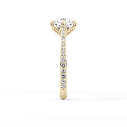 Round Pave Lab Grown Diamond Engagement Ring