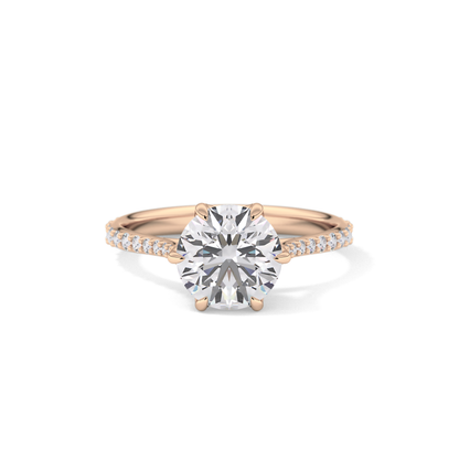 Round Pave Lab Grown Diamond Engagement Ring