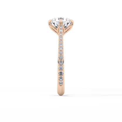 Round Pave Lab Grown Diamond Engagement Ring