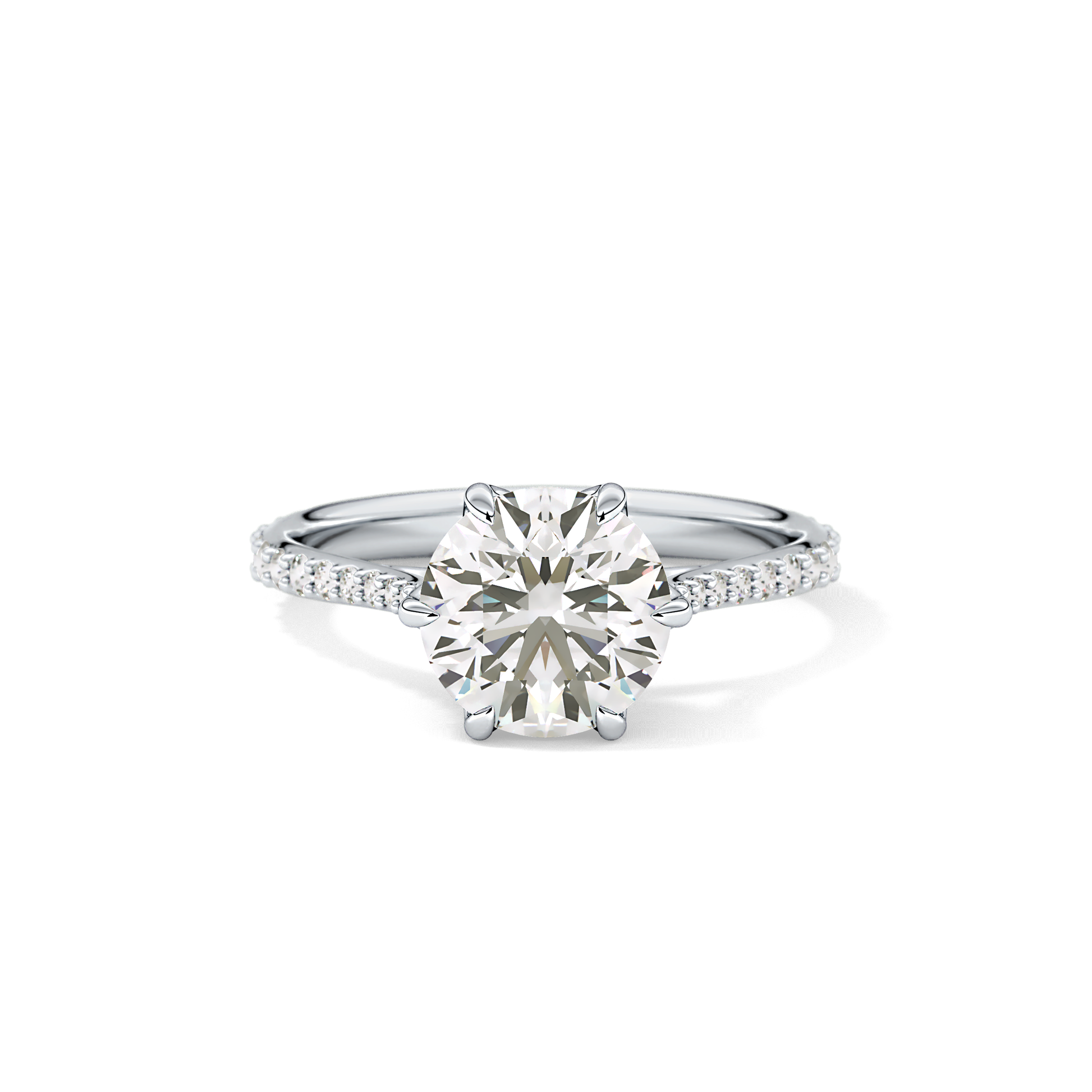 Round Pave Lab Grown Diamond Engagement Ring