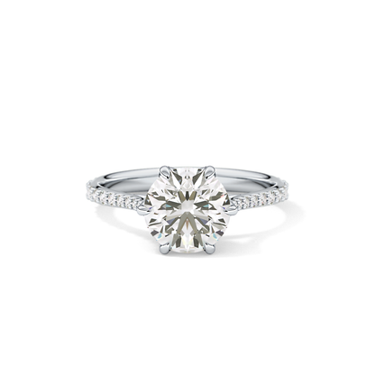 Round Pave Lab Grown Diamond Engagement Ring