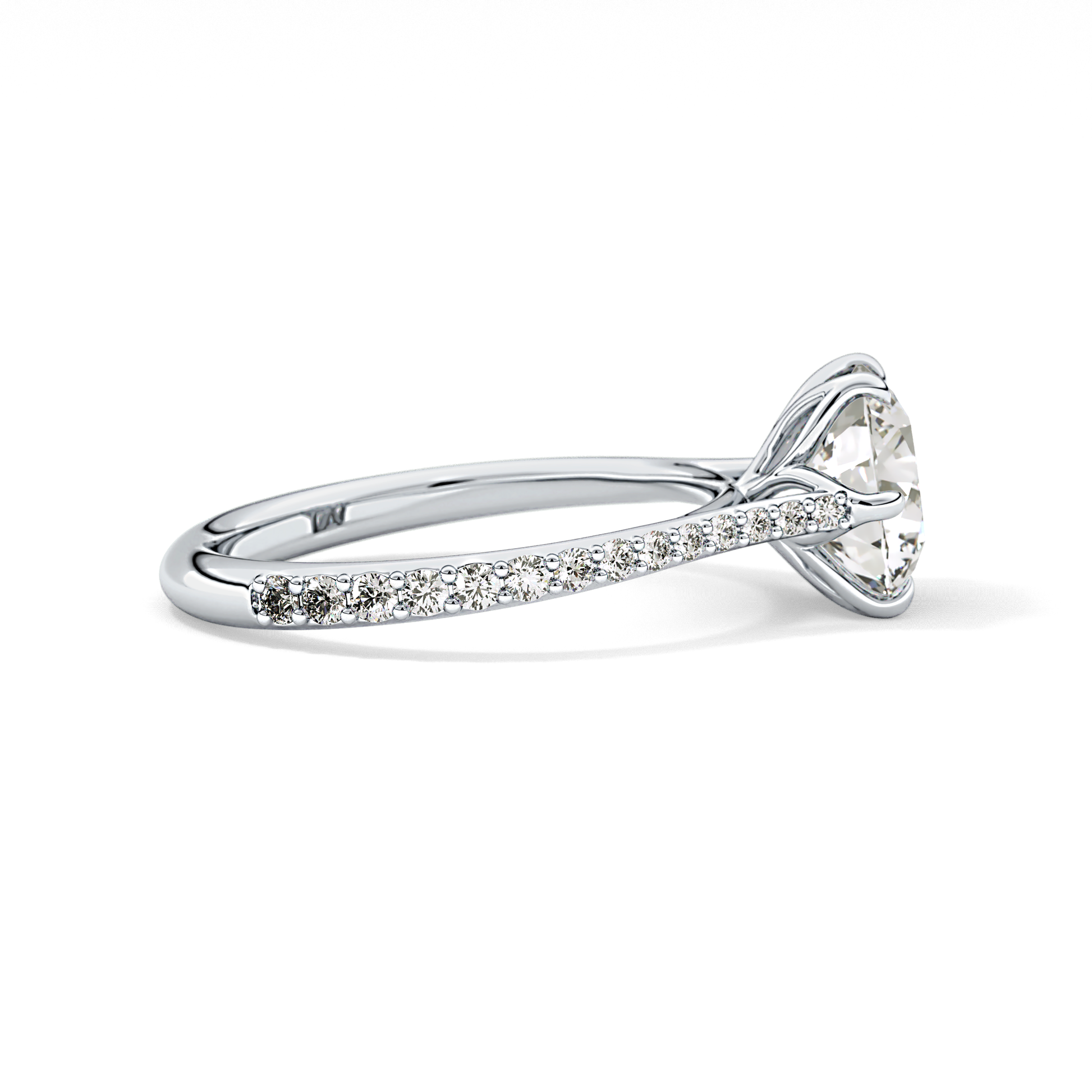 Round Pave Lab Grown Diamond Engagement Ring
