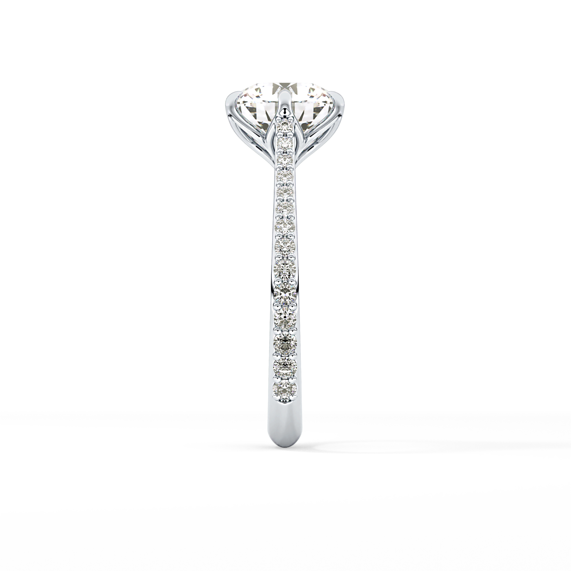 Round Pave Lab Grown Diamond Engagement Ring