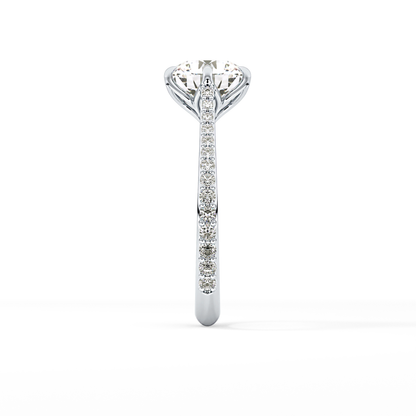 Round Pave Lab Grown Diamond Engagement Ring