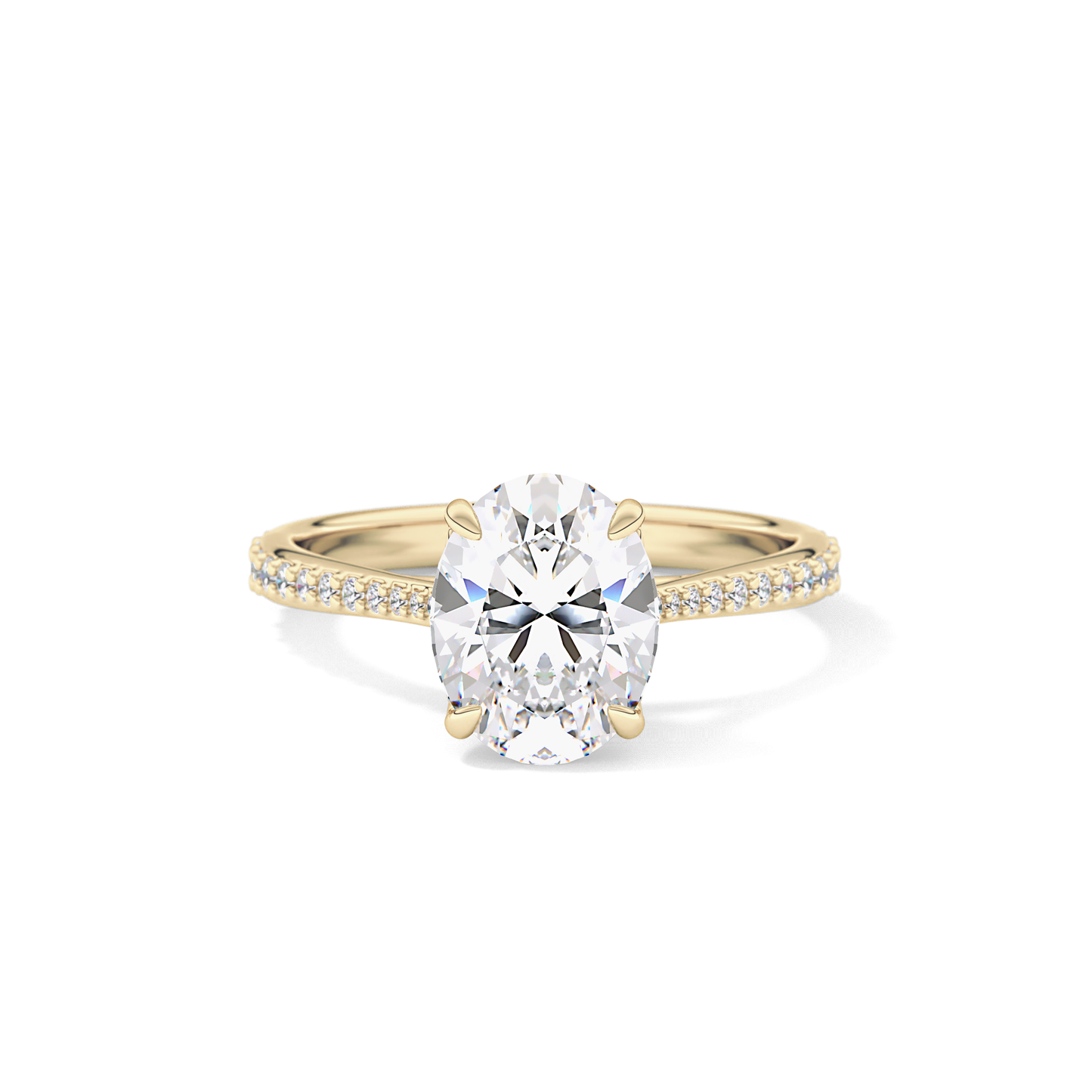 Oval Pave Lab Grown Diamond Engagement Ring