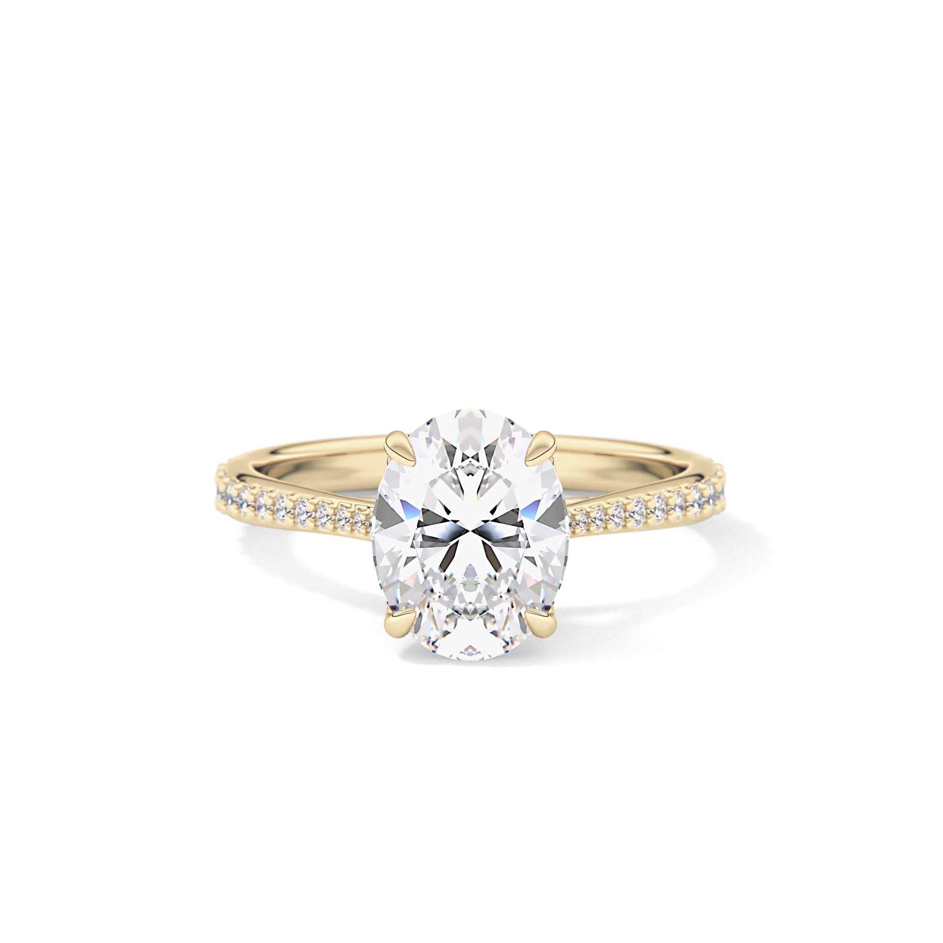 Oval Pave Lab Grown Diamond Engagement Ring