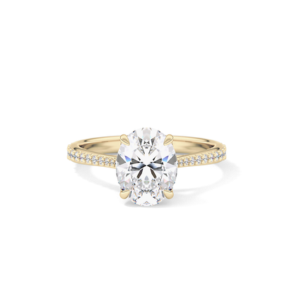 Oval Pave Lab Grown Diamond Engagement Ring