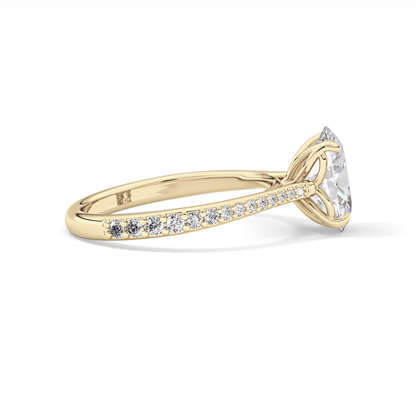 Oval Pave Lab Grown Diamond Engagement Ring