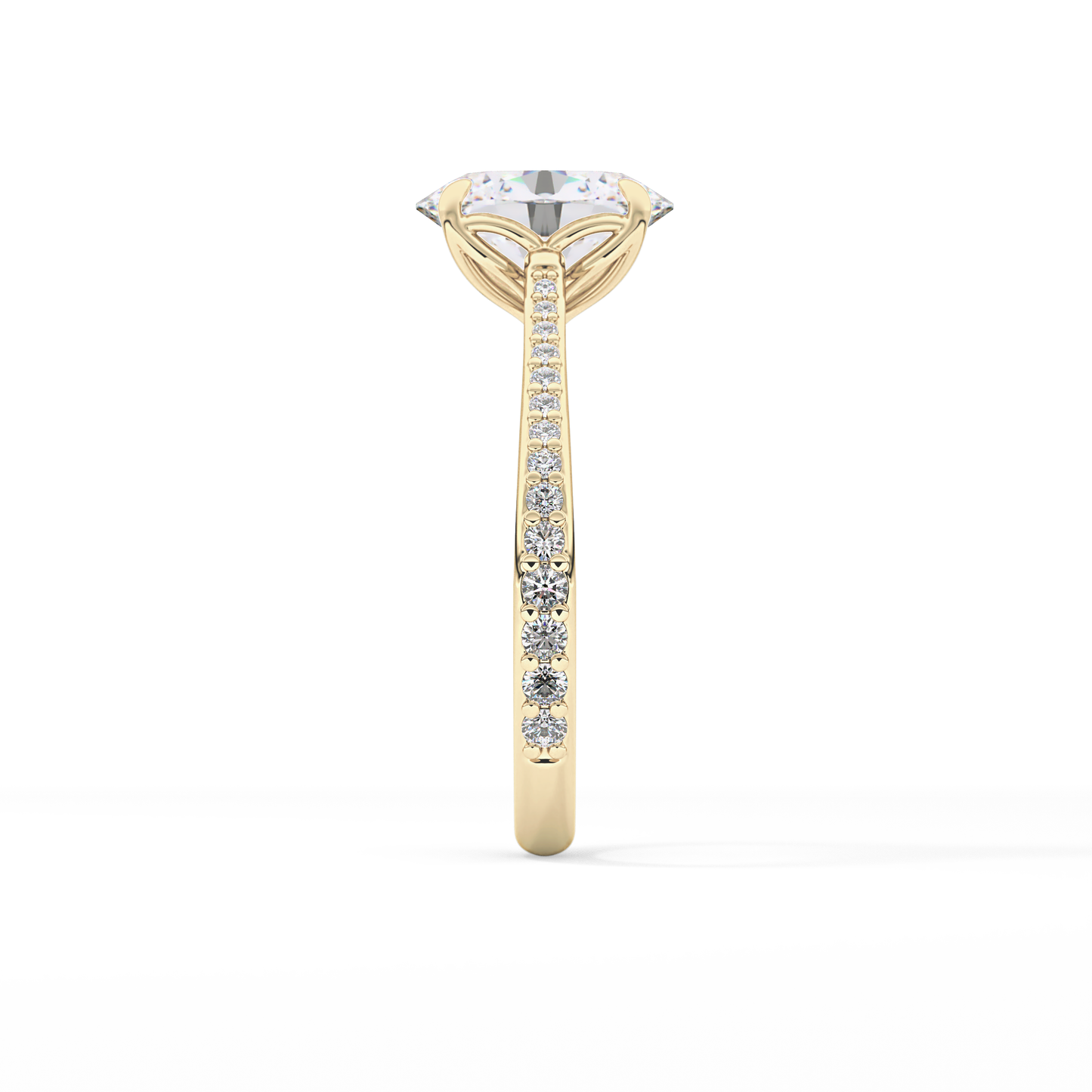 Oval Pave Lab Grown Diamond Engagement Ring