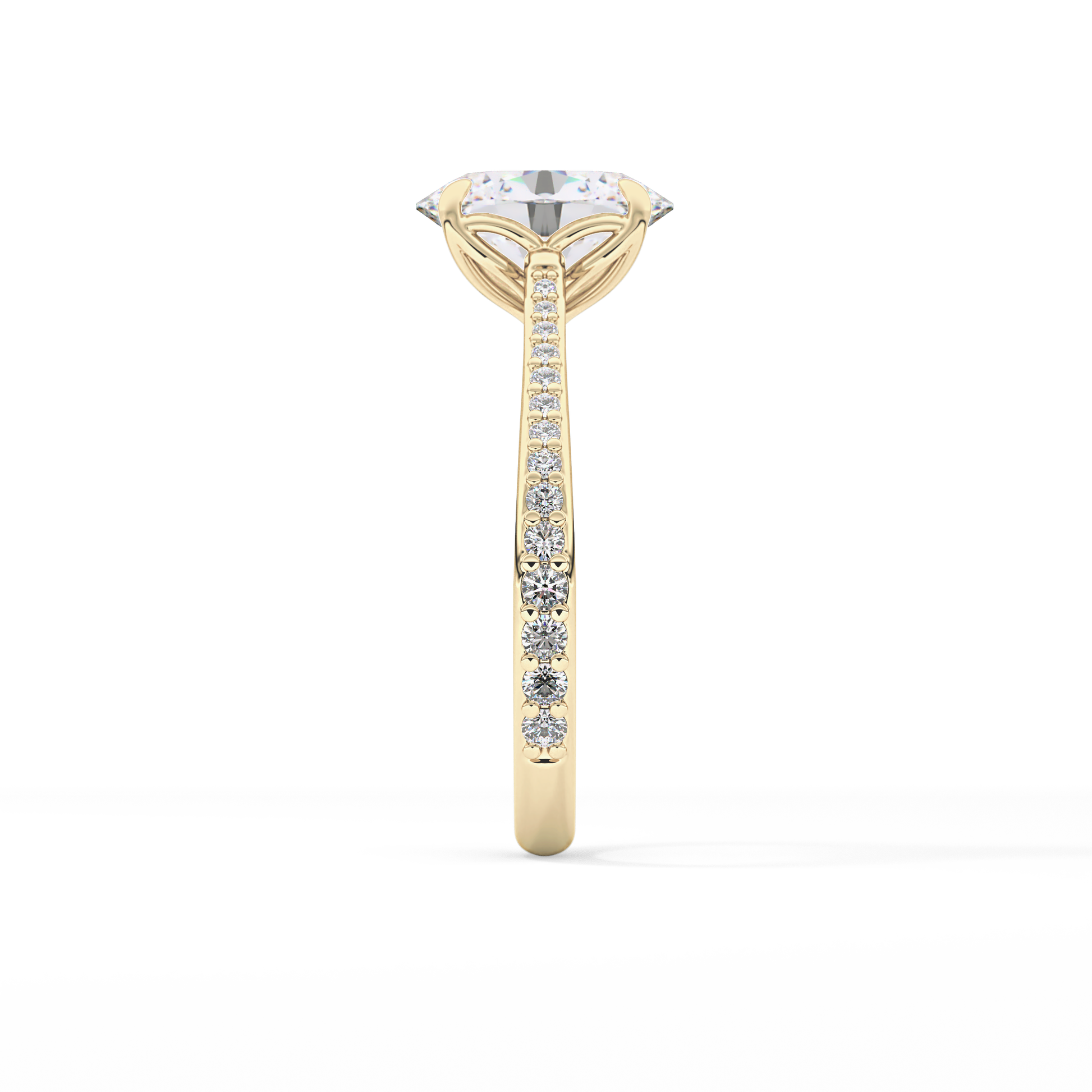 Oval Pave Lab Grown Diamond Engagement Ring