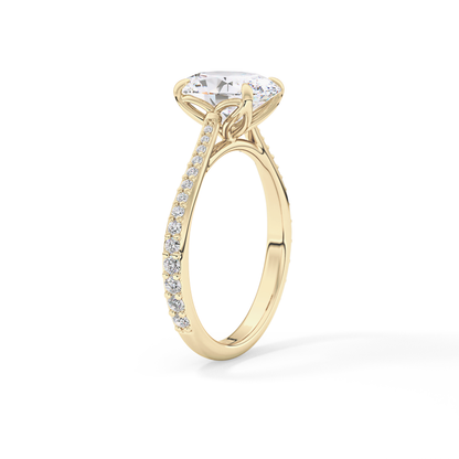 Oval Pave Lab Grown Diamond Engagement Ring