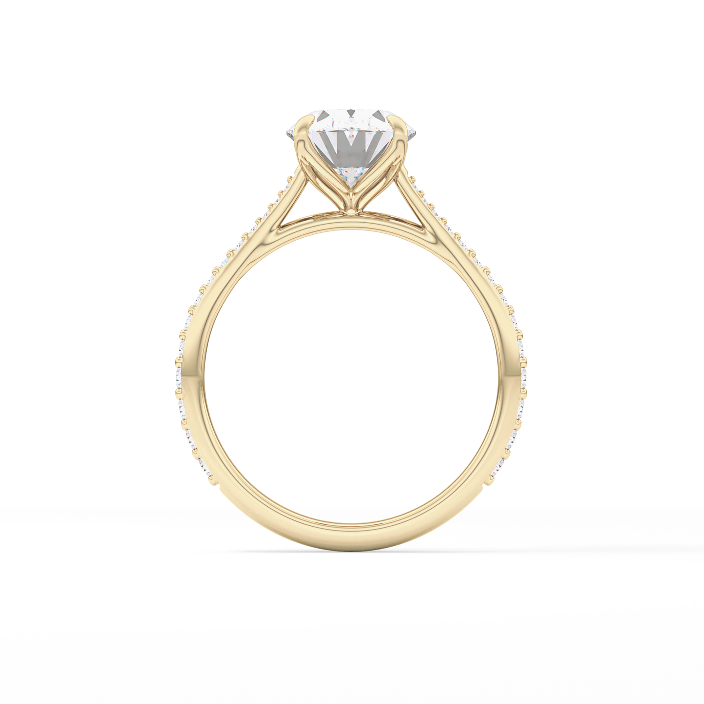 Oval Pave Lab Grown Diamond Engagement Ring
