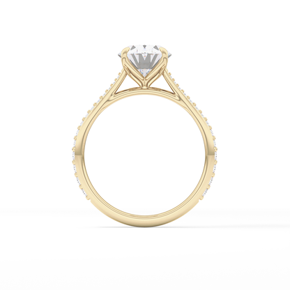 Oval Pave Lab Grown Diamond Engagement Ring