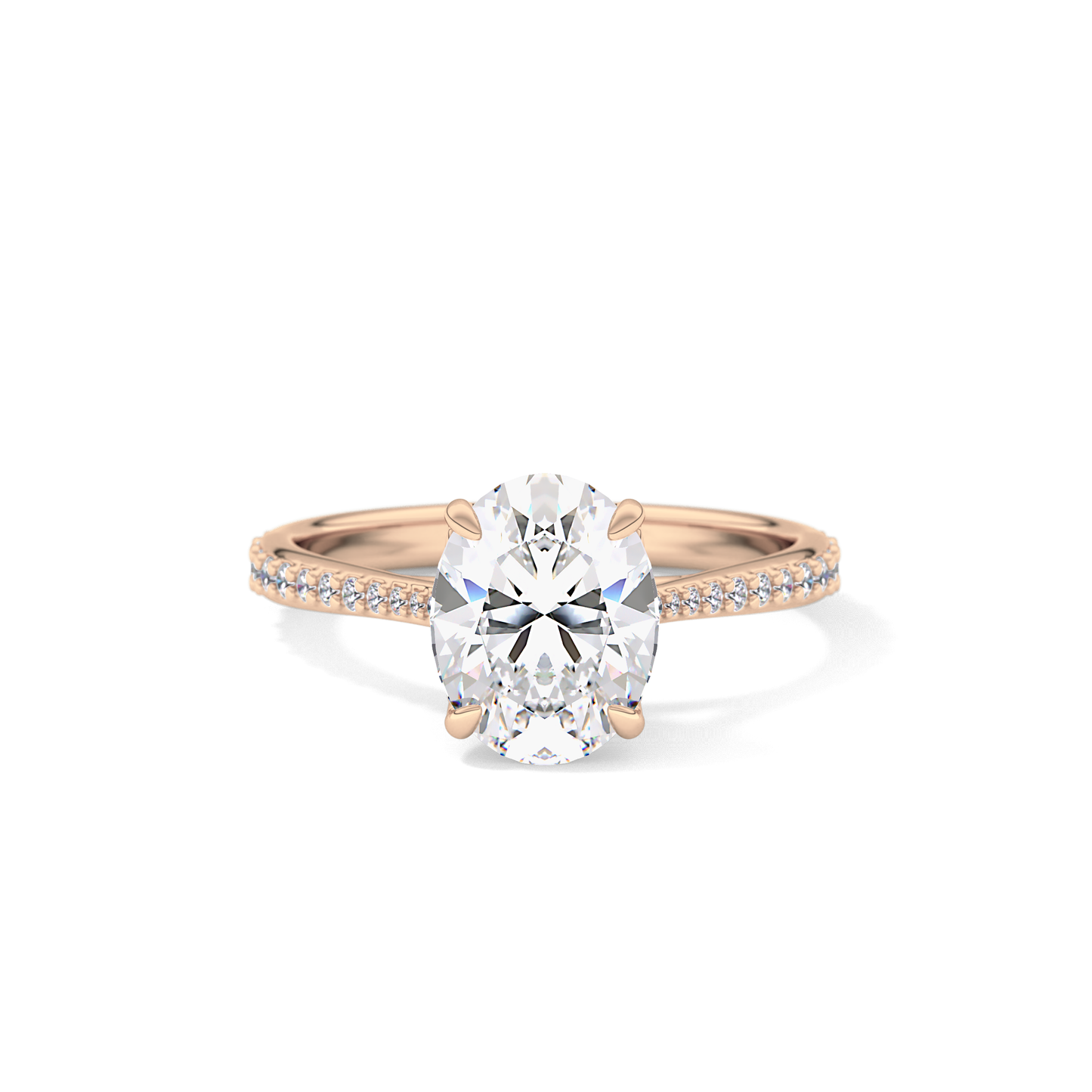Oval Pave Lab Grown Diamond Engagement Ring
