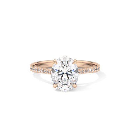 Oval Pave Lab Grown Diamond Engagement Ring