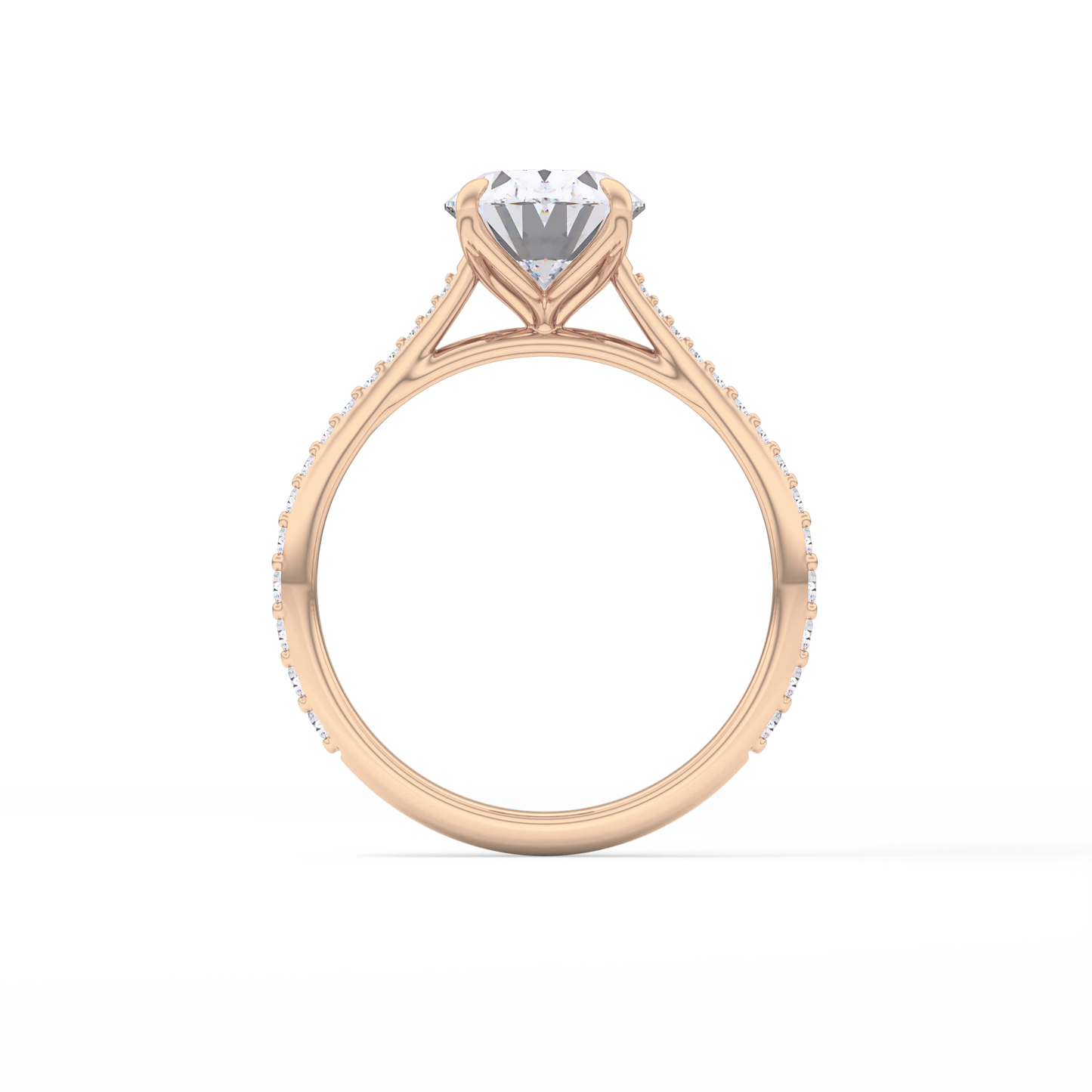 Oval Pave Lab Grown Diamond Engagement Ring