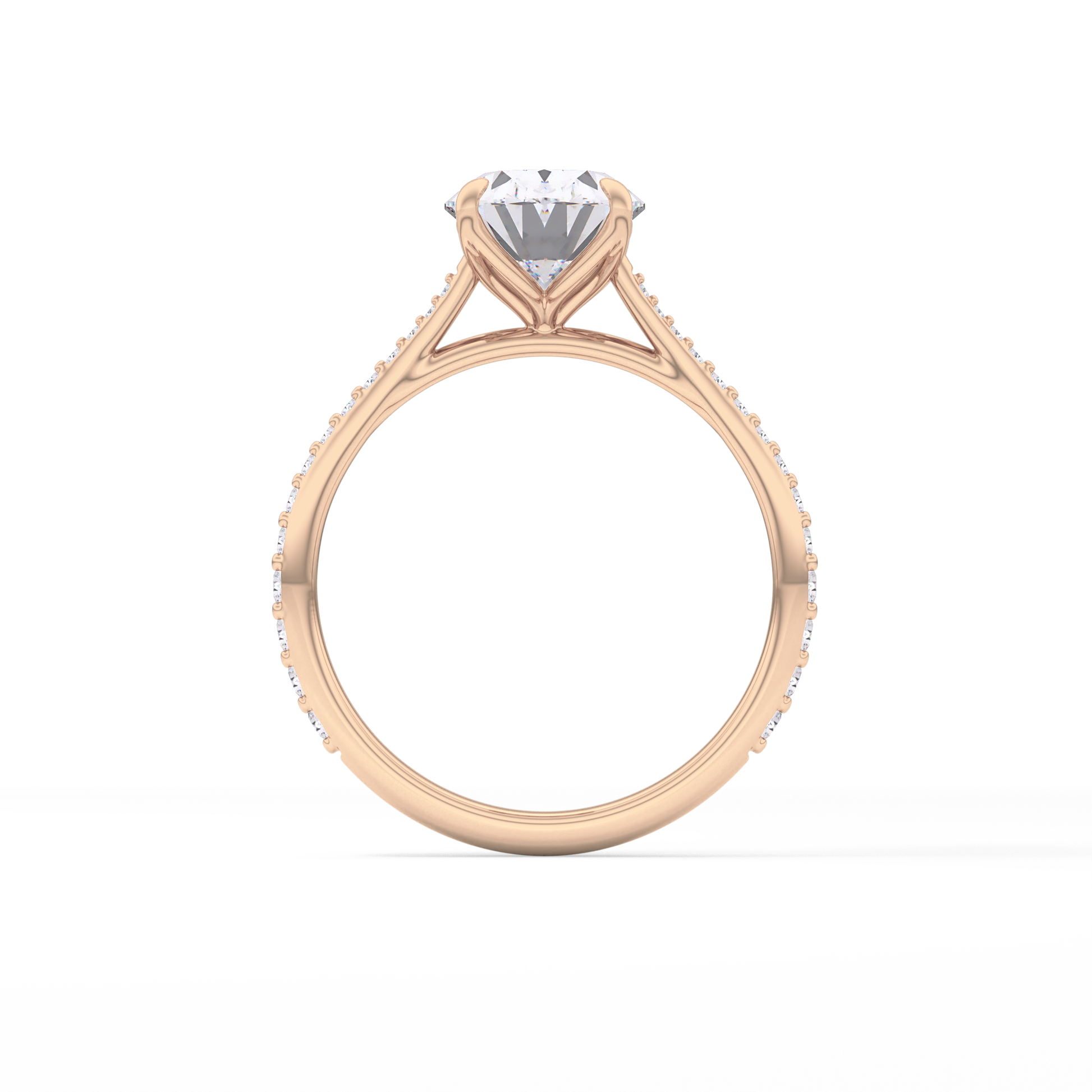 Oval Pave Lab Grown Diamond Engagement Ring