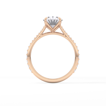 Oval Pave Lab Grown Diamond Engagement Ring