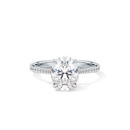 Oval Pave Lab Grown Diamond Engagement Ring