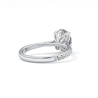 Oval Pave Lab Grown Diamond Engagement Ring
