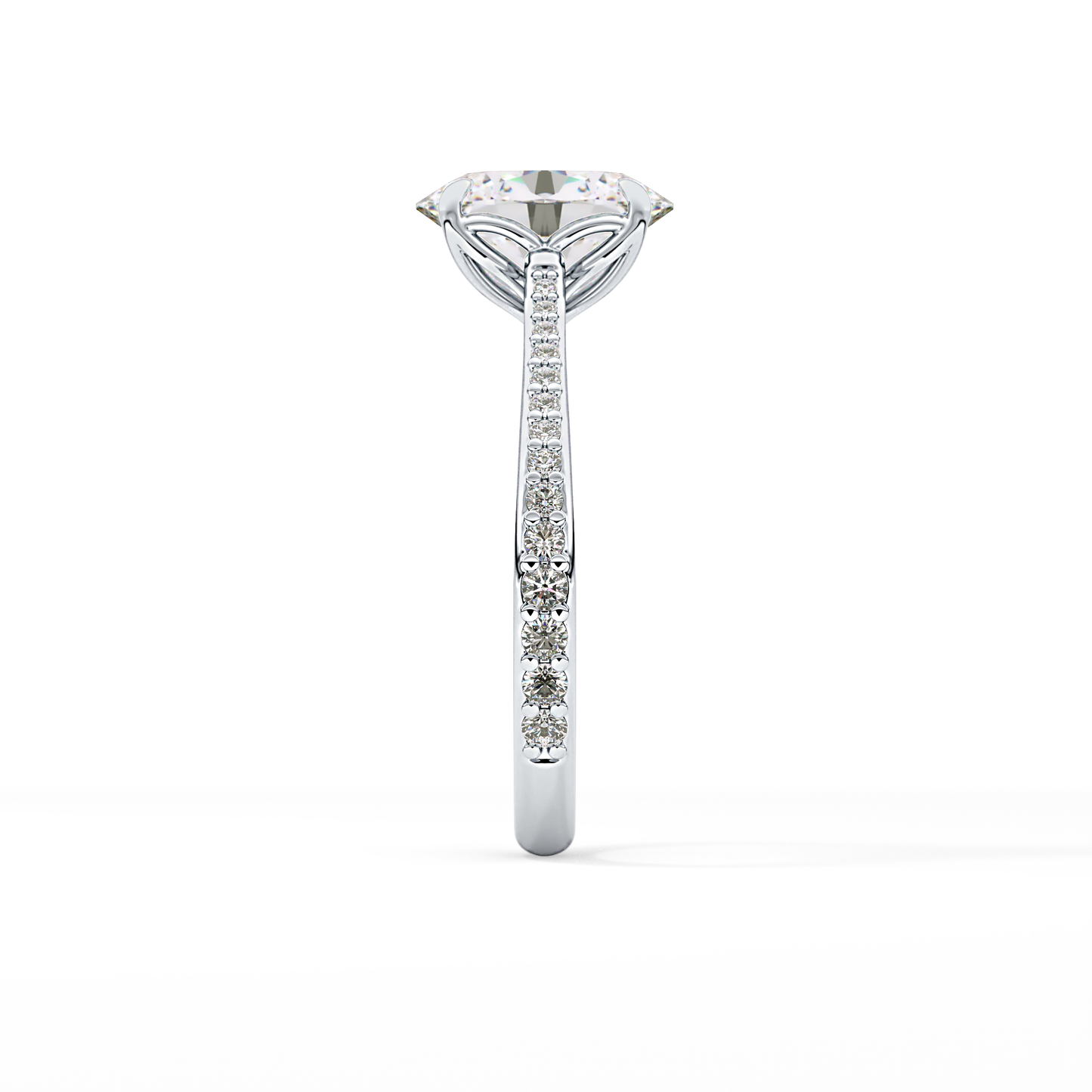 Oval Pave Lab Grown Diamond Engagement Ring