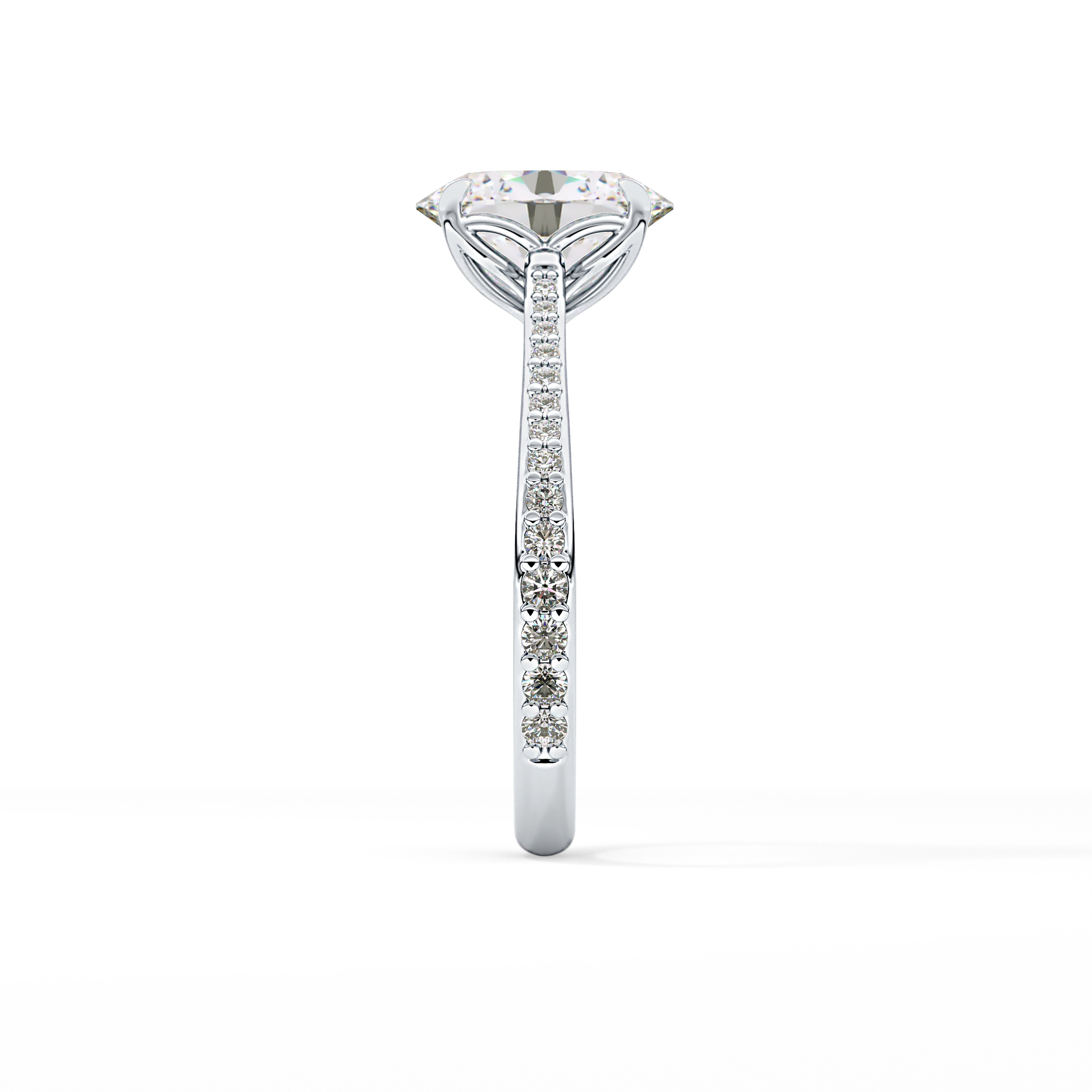 Oval Pave Lab Grown Diamond Engagement Ring