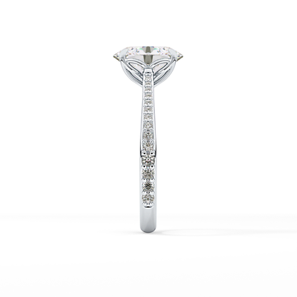 Oval Pave Lab Grown Diamond Engagement Ring