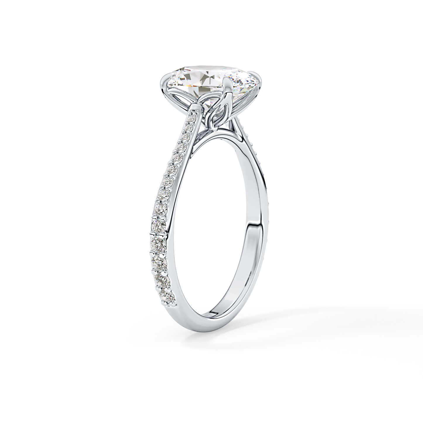 Oval Pave Lab Grown Diamond Engagement Ring