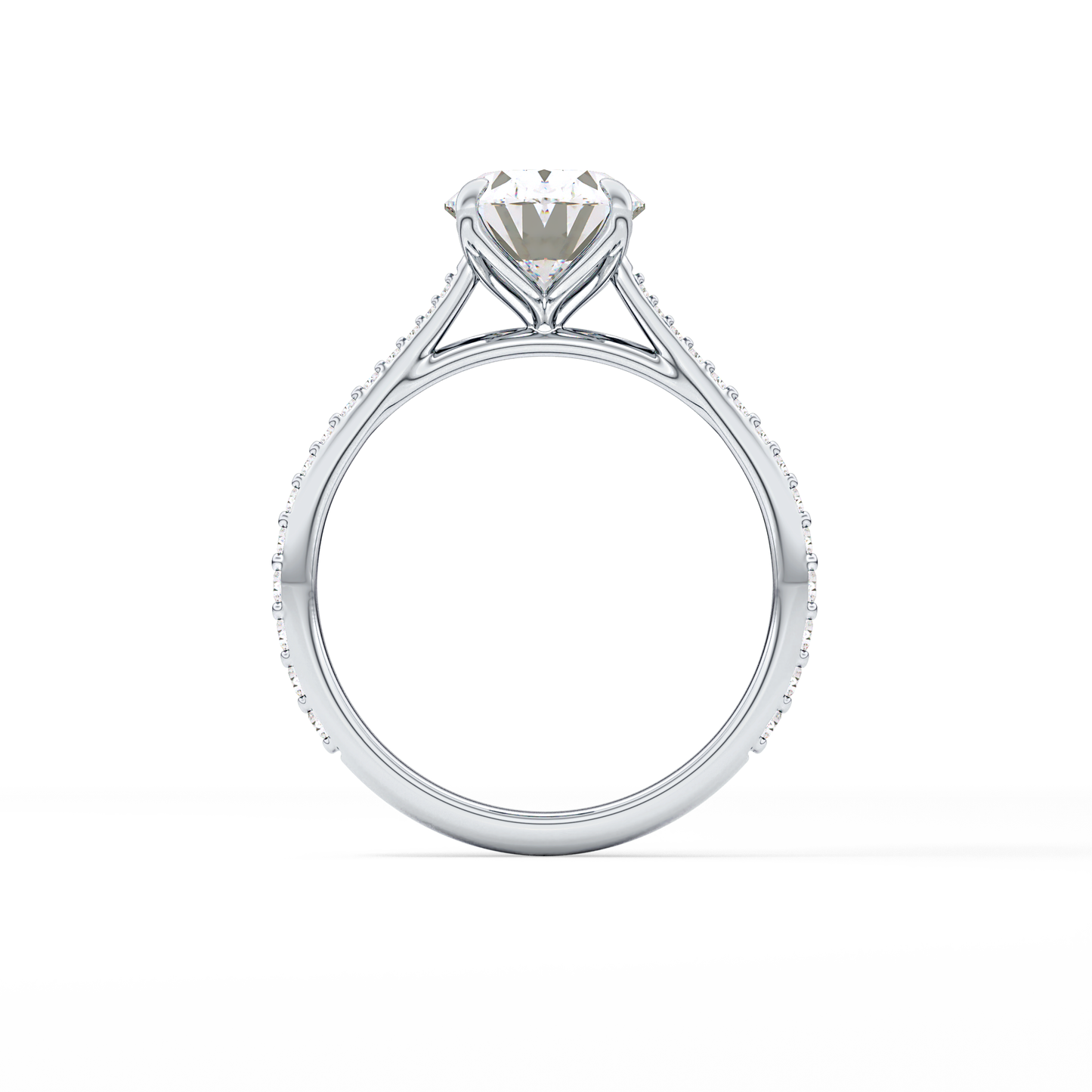 Oval Pave Lab Grown Diamond Engagement Ring