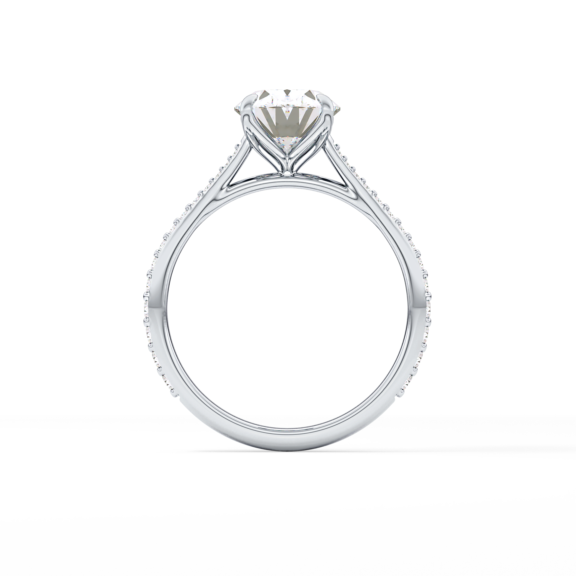 Oval Pave Lab Grown Diamond Engagement Ring