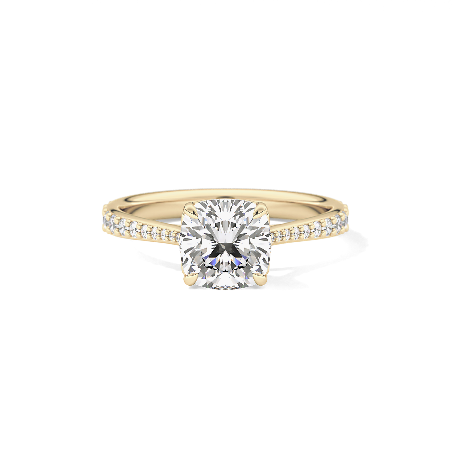 Cushion Pave Lab Grown Diamond Engagement Ring
