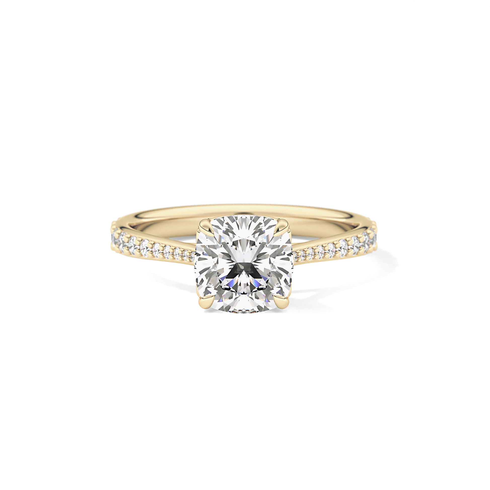 Cushion Pave Lab Grown Diamond Engagement Ring