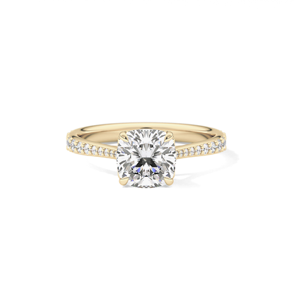 Cushion Pave Lab Grown Diamond Engagement Ring