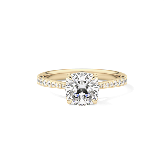 Cushion Pave Lab Grown Diamond Engagement Ring