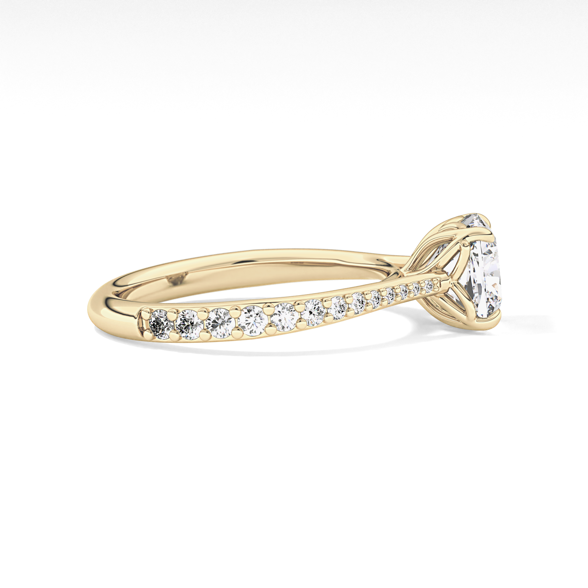 Cushion Pave Lab Grown Diamond Engagement Ring