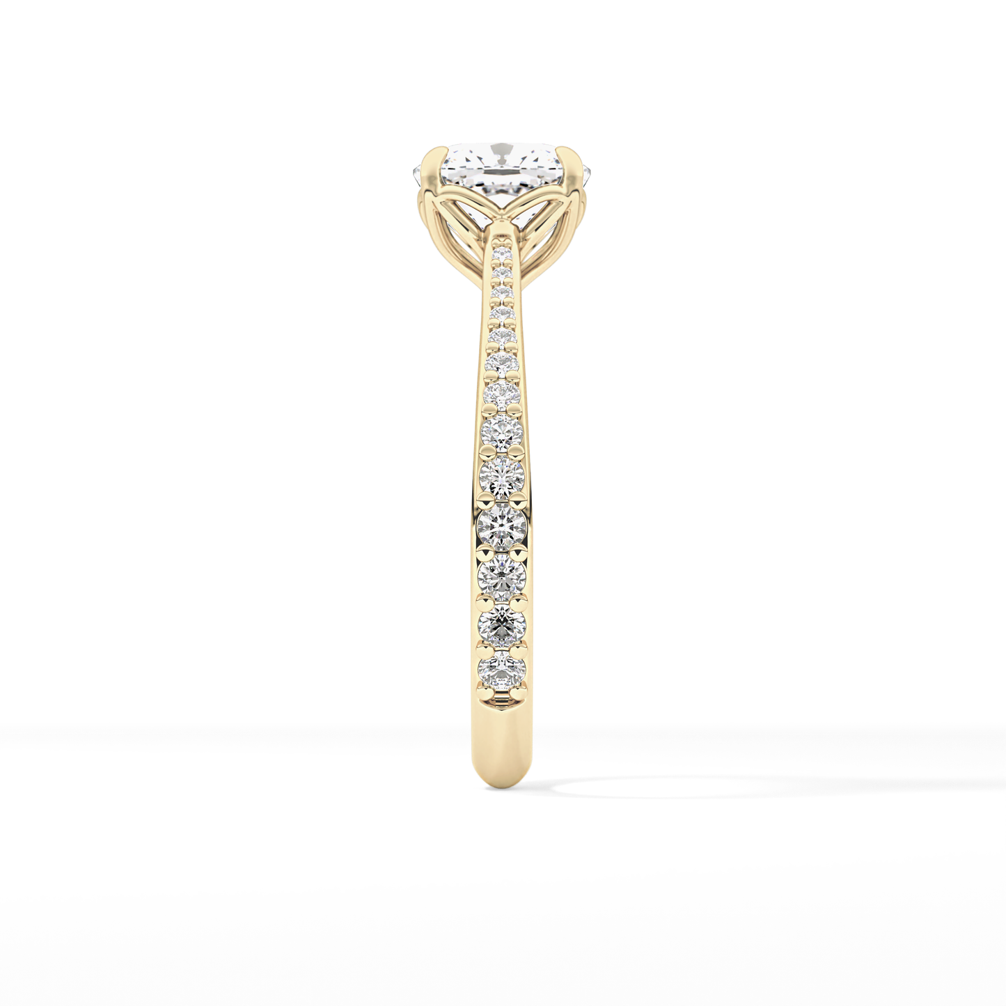 Cushion Pave Lab Grown Diamond Engagement Ring