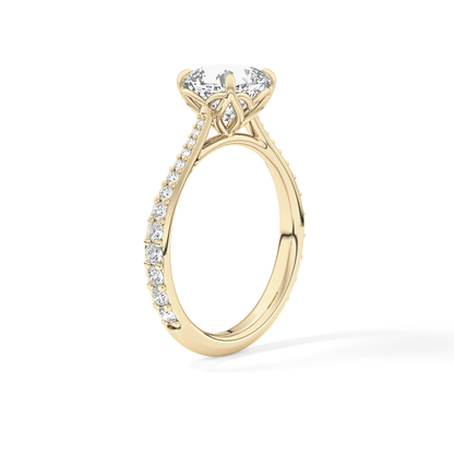 Cushion Pave Lab Grown Diamond Engagement Ring