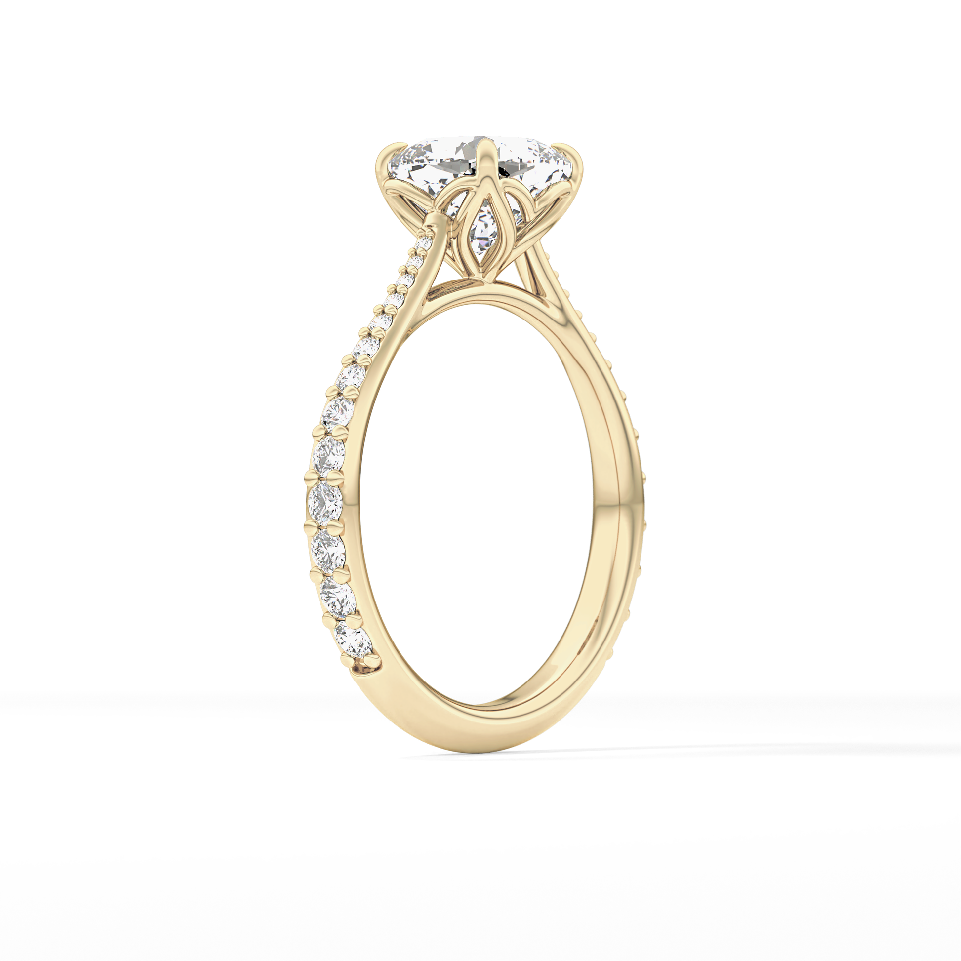 Cushion Pave Lab Grown Diamond Engagement Ring