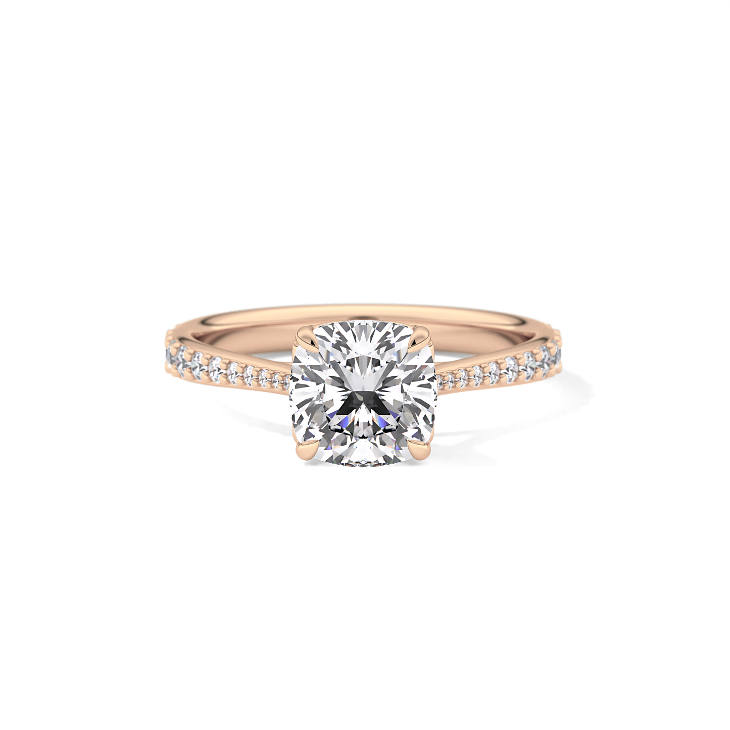 Cushion Pave Lab Grown Diamond Engagement Ring