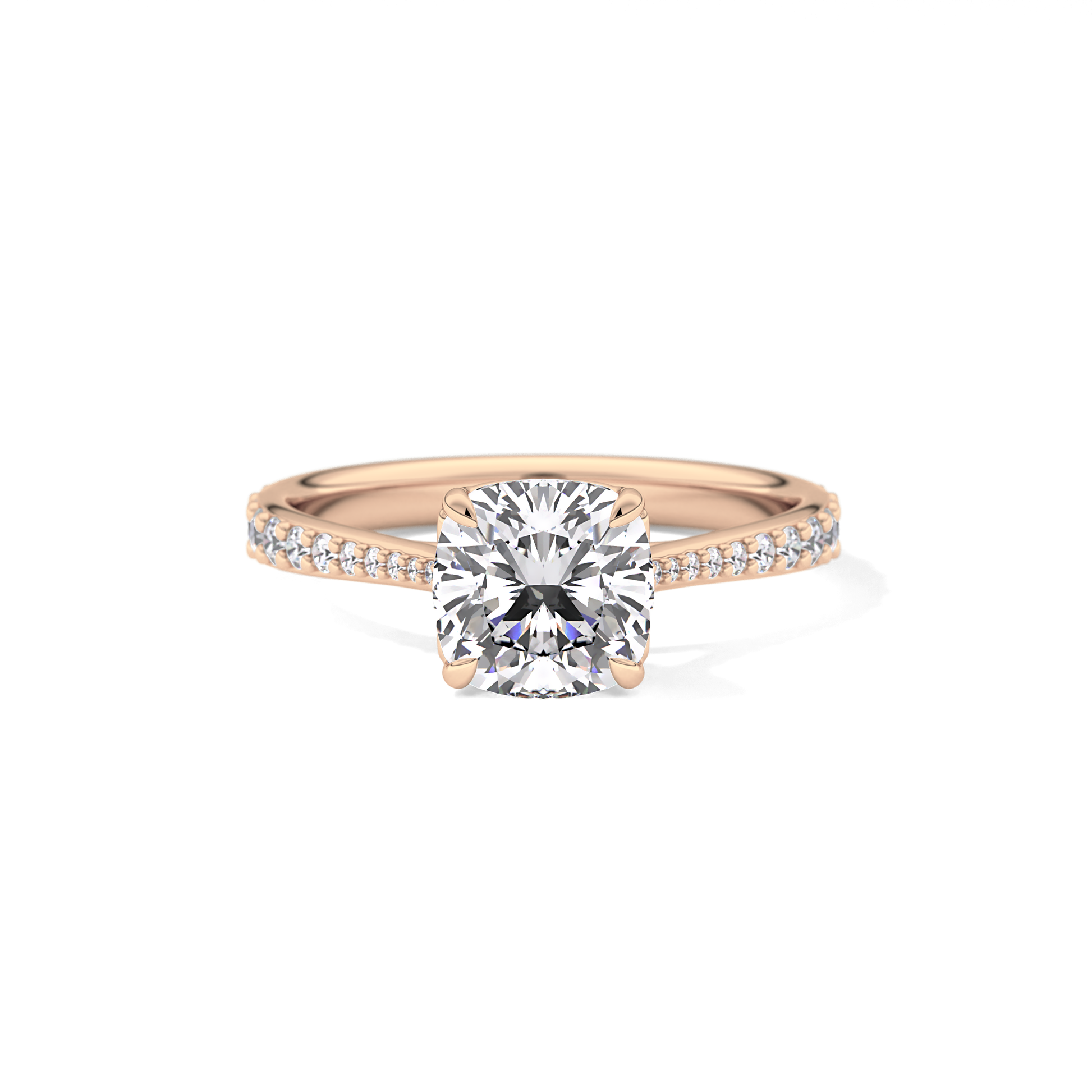 Cushion Pave Lab Grown Diamond Engagement Ring