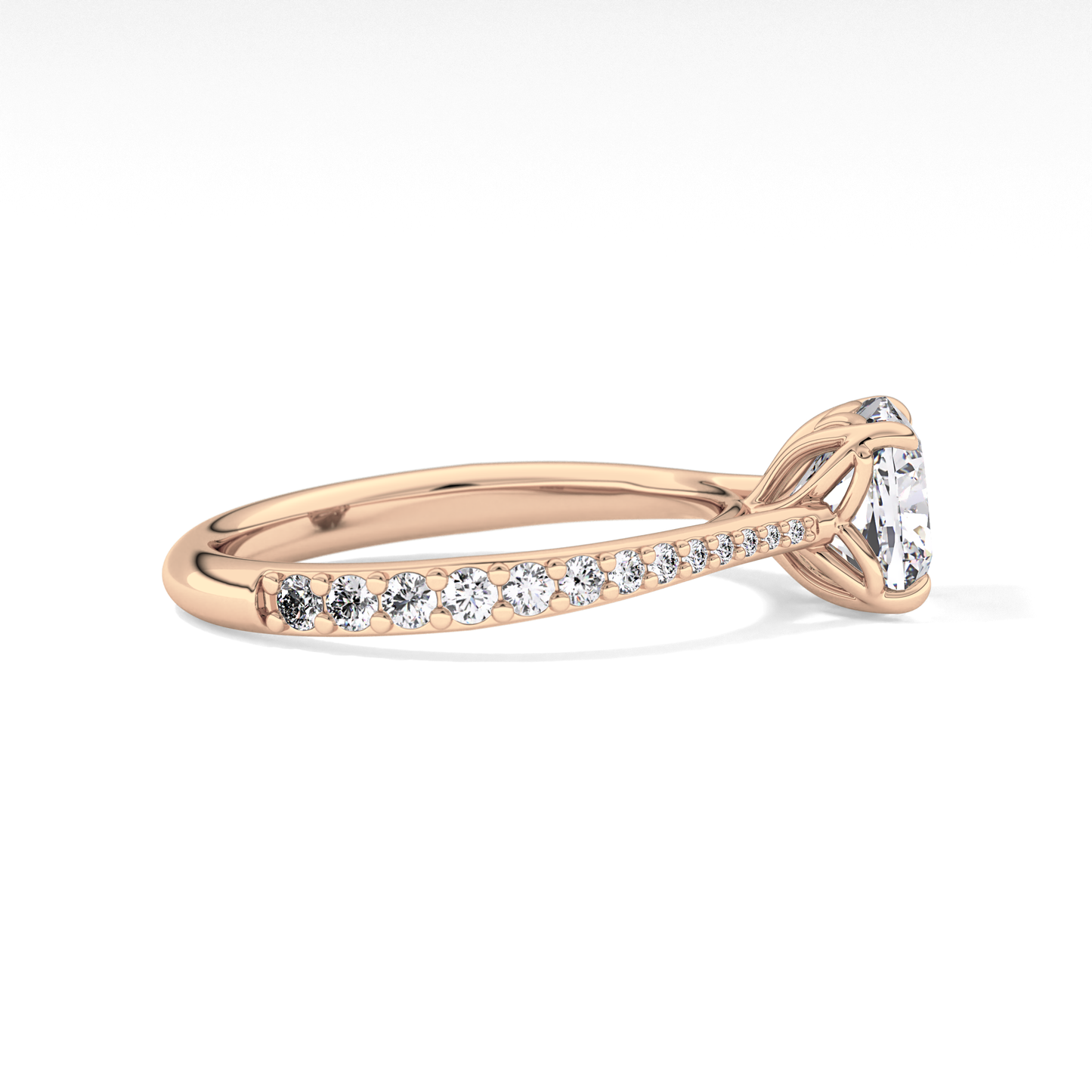 Cushion Pave Lab Grown Diamond Engagement Ring
