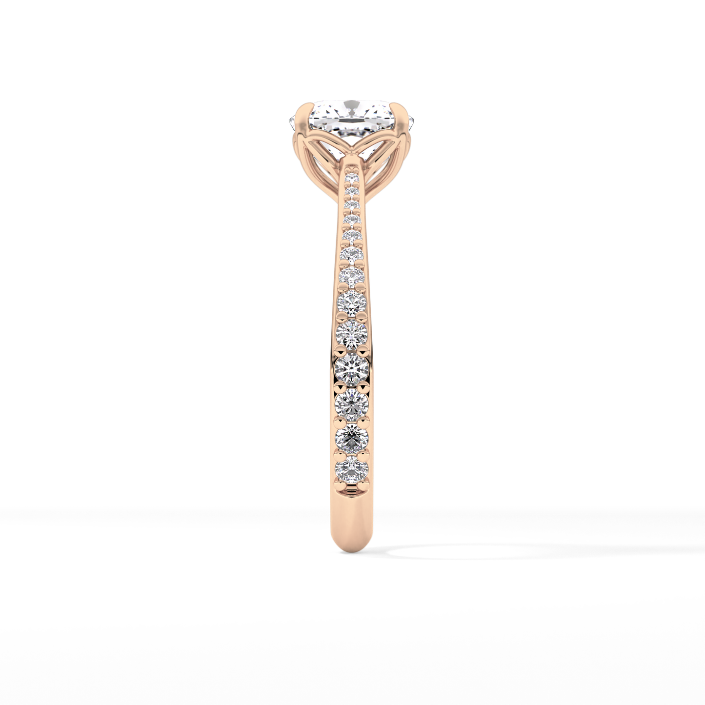 Cushion Pave Lab Grown Diamond Engagement Ring