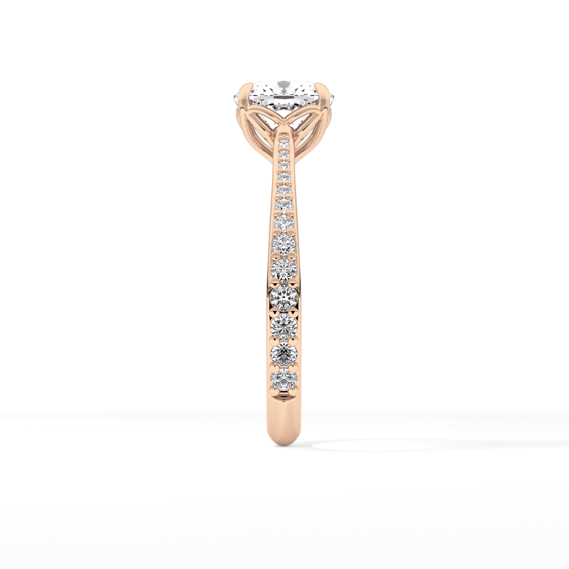 Cushion Pave Lab Grown Diamond Engagement Ring