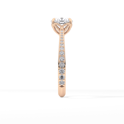 Cushion Pave Lab Grown Diamond Engagement Ring