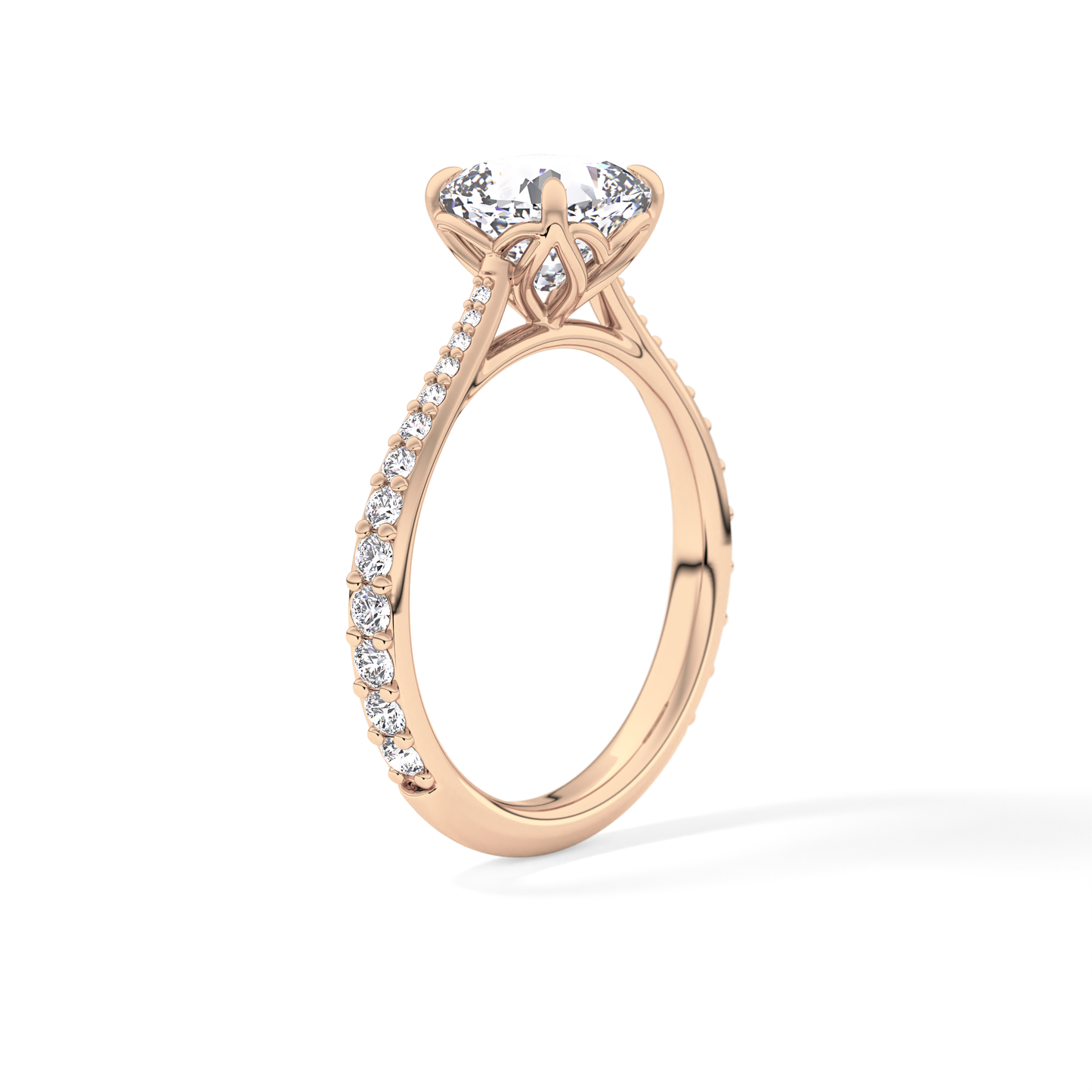 Cushion Pave Lab Grown Diamond Engagement Ring