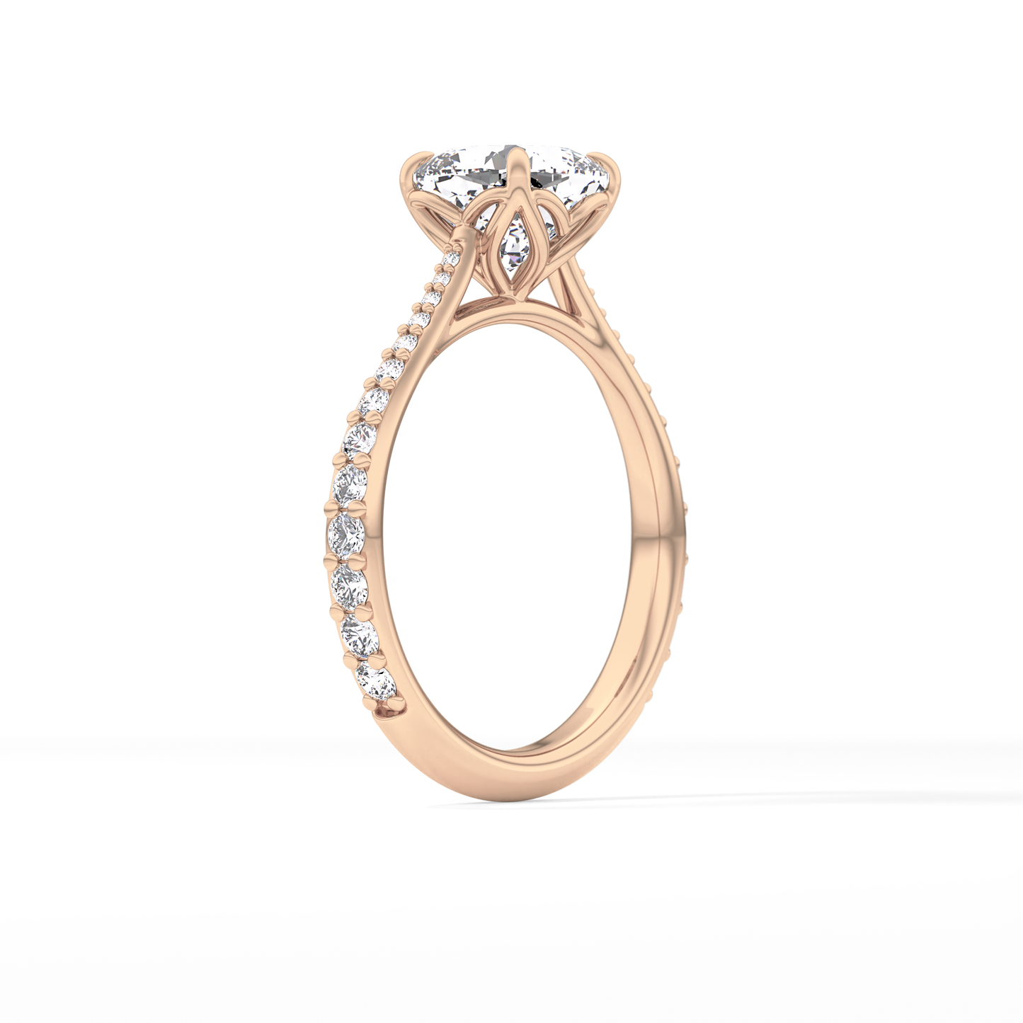 Cushion Pave Lab Grown Diamond Engagement Ring