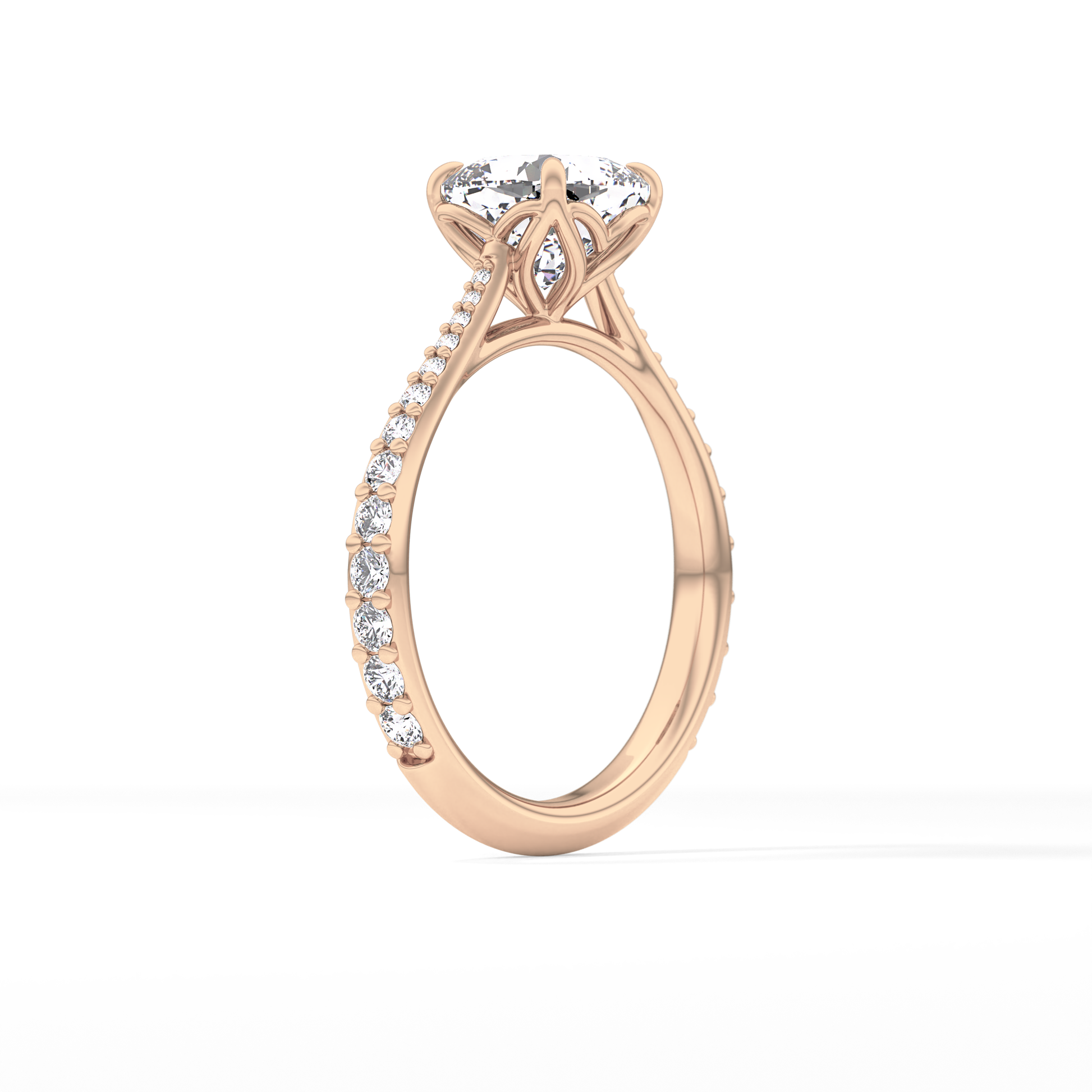 Cushion Pave Lab Grown Diamond Engagement Ring