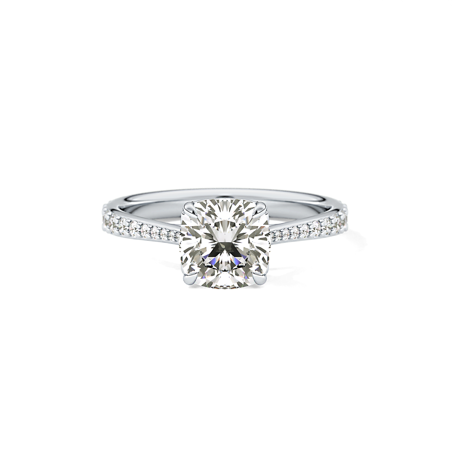 Cushion Pave Lab Grown Diamond Engagement Ring