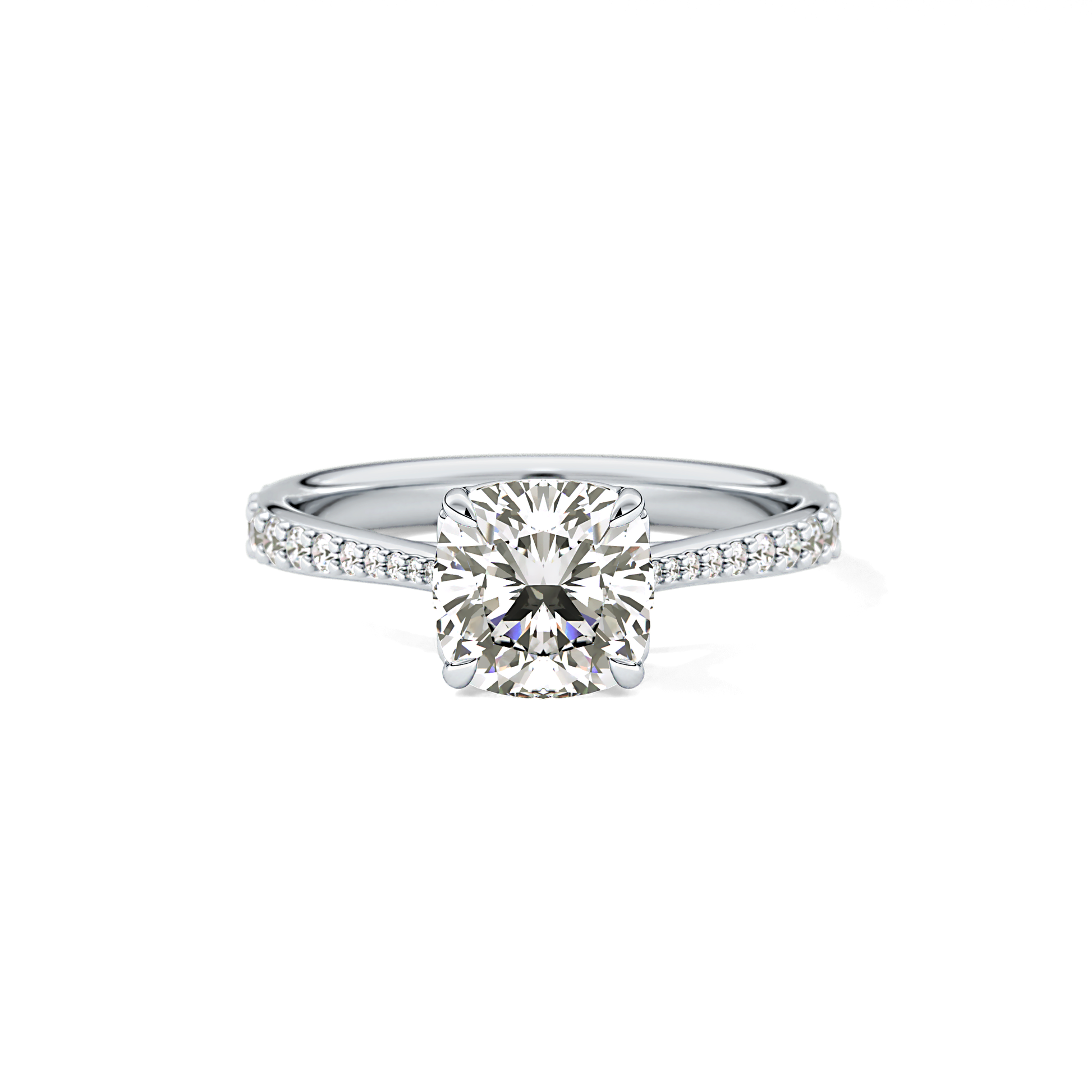 Cushion Pave Lab Grown Diamond Engagement Ring
